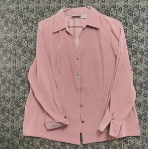 Pink Button-Up Blouse